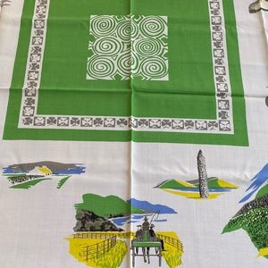 Irish Historical Sites Mid Century Modern Country Cottage Table Cloth 50" x 50"